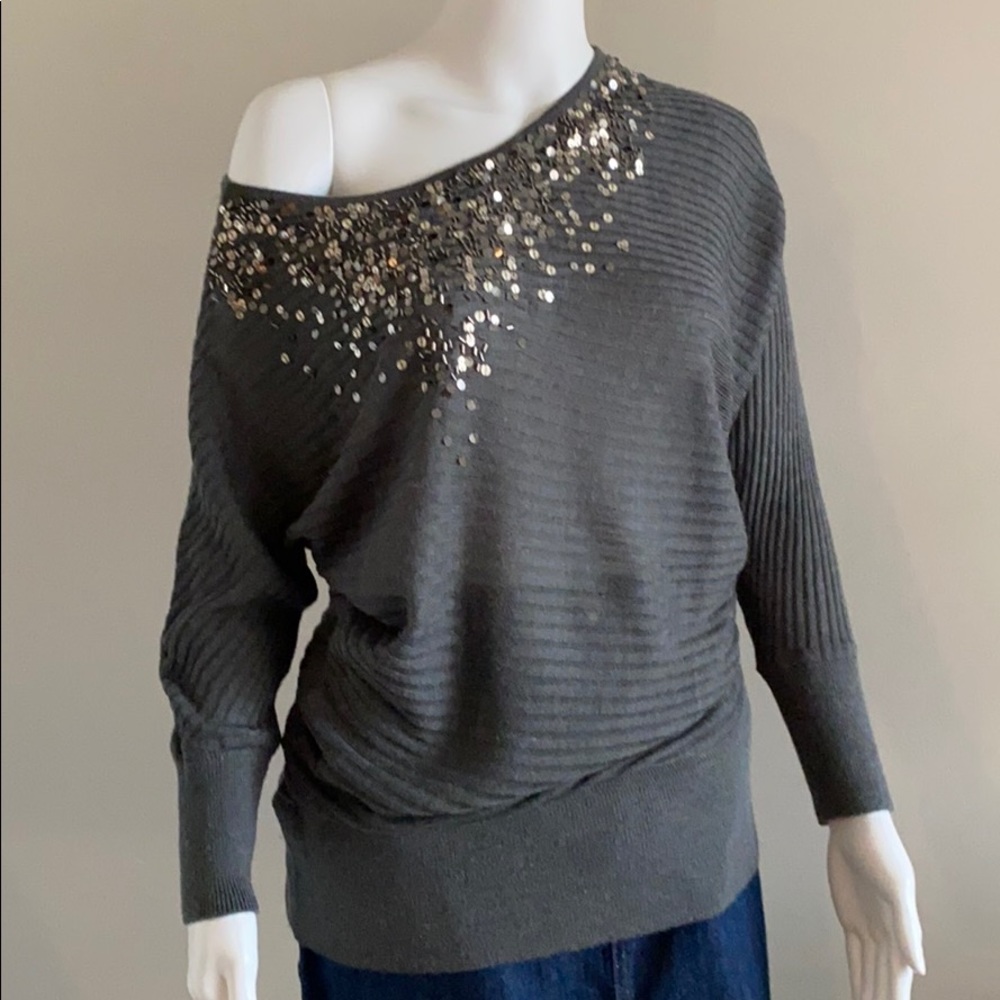 Cache beaded off shoulder top